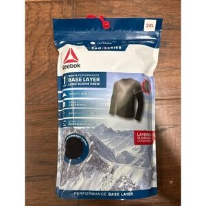 Reebok Men's Pro Series Base Layer Long Sleeve Crew Shirt Size 2 XL 50/52  Black